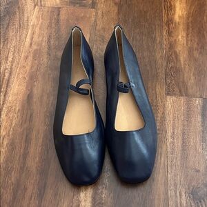 NWOT Madewell Greta Ballet Flat navy blue leather size 10